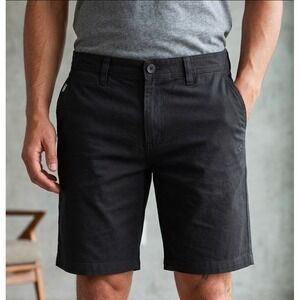 Staple Pigeon Mens Black Cotton Chino Shorts Size 36 Streetwear Casual New